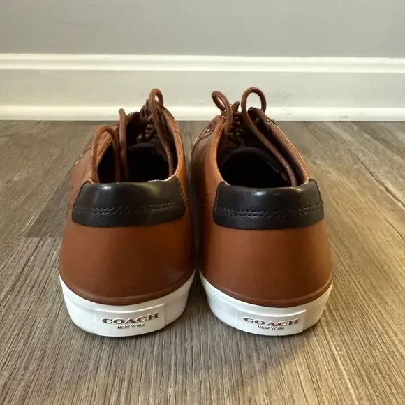 COACH Low Line Low Top Brown Black Leather Sneakers Shoes Casual Size 7 D - Picture 3 of 12